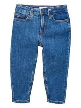 Tommy Hilfiger Girls High Rise Tapered Jeans - Blue, Size Age: 16 Years, Women