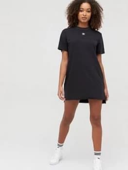 adidas Originals Trefoil T-Shirt Dress - Black, Size 16, Women