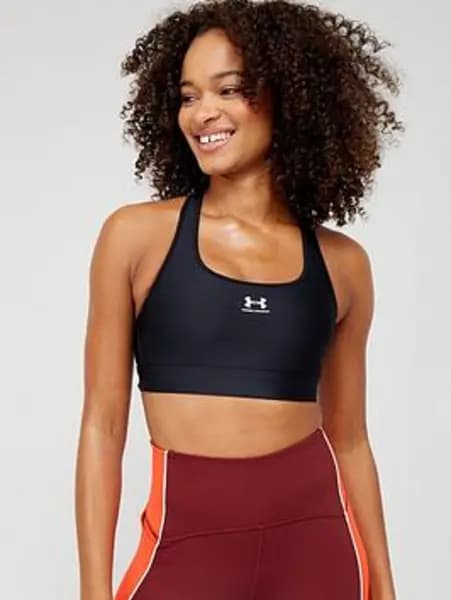 Under Armour Authentics Mid Padless Sports Bra - Black/White Size XS Women Black/White UY6MC Female XS