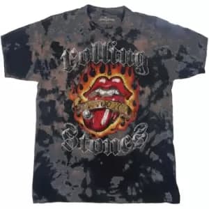 The Rolling Stones - Tattoo Flames Unisex XX-Large T-Shirt - Grey