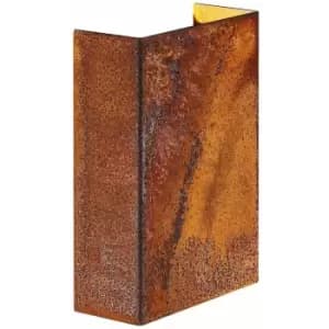 Nordlux Fold 10cm LED Dimmable Outdoor Up Down Wall Lamp Corten, IP54, 3000K