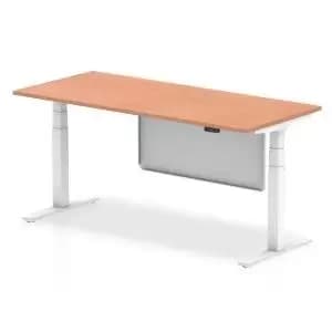 Air 1800 x 800mm Height Adjustable Desk Beech Top White Leg With White