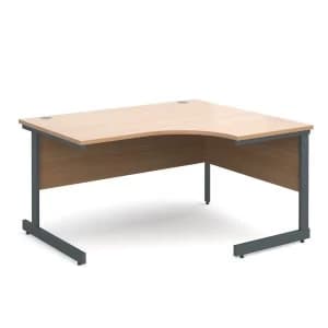 Dams Contract Right-Hand Ergonomic Desk - Beech