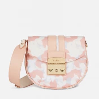 Furla Womens Metropolis Printed Mini Cross Body Bag Round - Candy Rose