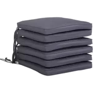 Outsunny Set of 6 Tie On Chair Cushion Seat Pads Indoor Outdoor Patio Grey