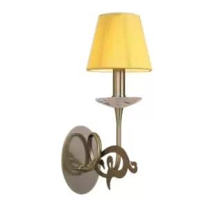 Acanto Wall Lamp 1 Light E14, Antique Brass With Amber Cream Shade