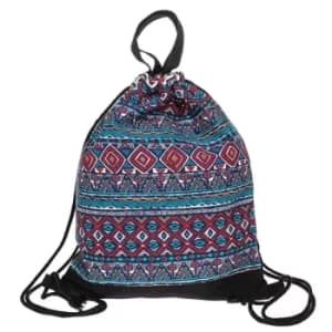 Aztec Drawstring Bag Blue & Red