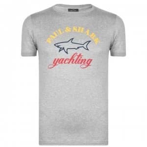 Paul And Shark Logo T Shirt - Marl Grey 931