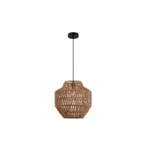 Xanthi Wire Pendent Lamp E27 Max 40W Paper Rope Brown