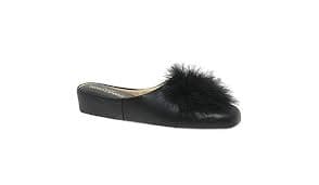 Relax Black 'Pom-Pom' Leather Sandals - 3