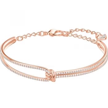 Swarovski Lifelong Rose-Gold Plated White Bangle Jewellery