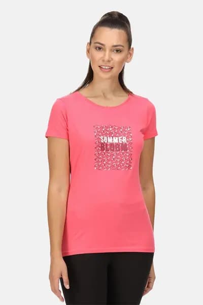 Regatta Coolweave Cotton 'Breezed II' Short Sleeve T-Shirt Pink