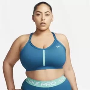 Nike Indy Womens Light-Support Logo Sports Bra - Blue