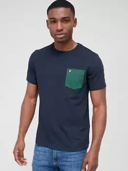 Lyle & Scott Contrast Pocket T-Shirt - Navy Size M Men