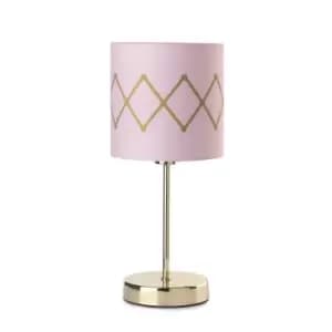 Rosita Table Lamp With Round Shade, Pink
