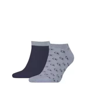 Calvin Klein Print 2P Sneaker Socks 2 Pack - Blue
