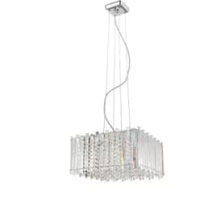 Impex Clara 5 Light Chrome Crystal Pendant Ceiling Light