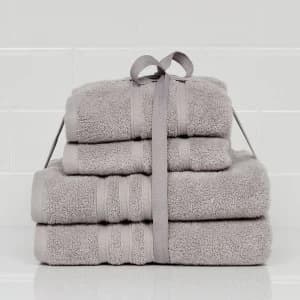 Catherine Lansfield 4 Piece Zero Twist Towel Bale - Silver