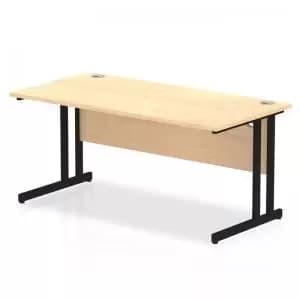 Impulse 1600 x 800mm Straight Desk Maple Top Black Cantilever Leg