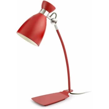 Faro Retro - 1 Light Retro Desk Lamp White, Red, E14