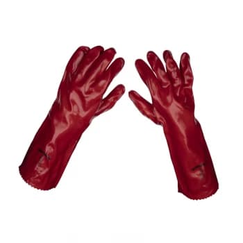 Red PVC Gauntlets 450MM - Pack of 120 Pairs