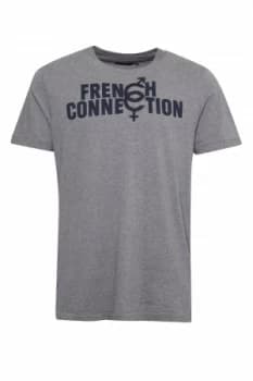 Mens French Connection C Connection Jersey T Shirt Mid Grey Marl