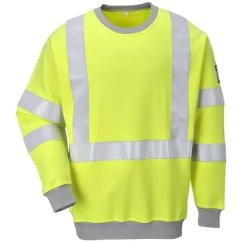 Portwest - FR72YERM - sz M Flame Resistant Anti-Static Hi-Vis Sweatshirt - Yellow