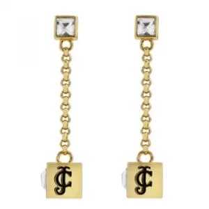 Ladies Juicy Couture PVD Gold plated ICONIC CUBES EARRINGS