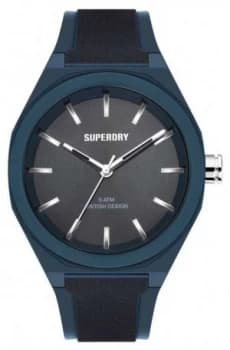 Superdry Navy Soft Touch Silicone Strap Navy Sunray Dial Watch