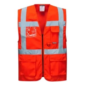 Portwest Berlin Zip Front Class 2 Hi Vis Waistcoat Red 3XL