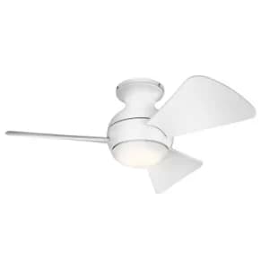Kichler Sola 3 Blade 86cm Ceiling Fan with LED Light Matt White Remote Control