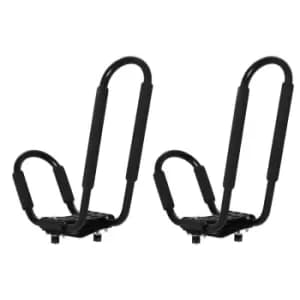 Homcom 2 Pieces Kayak Roof Rack Universal Mount Cross Bar Carrier For Boat Black