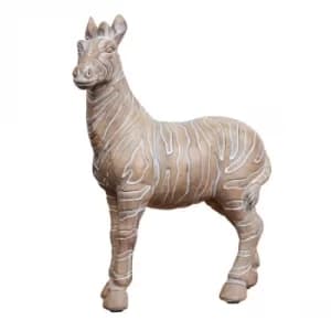 Carved Sandstone Effect Zebra Ornament