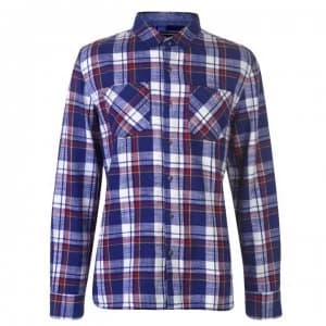 SoulCal Flannel Shirt Mens - Royal/Red/White