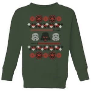 Star Wars Empire Knit Kids Christmas Sweatshirt - Forest Green - 3-4 Years