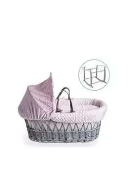 Clair De Lune Dimple Pink Wicker & Deluxe Stand Grey