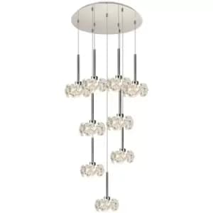 Luminosa Lighting - Luminosa Salisbury 9 Light G9 Universal 2.5m Round Multiple Ceiling Pendant And Crystal Shade, Polished Chrome