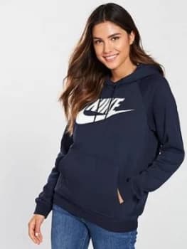 Nike Sportswear Rally Over The Head Logo Hoodie Navy Size L Women