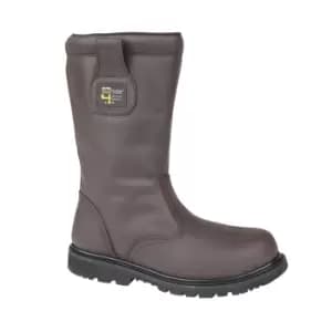 Grafters Mens Safety Toe Cap Rigger Boots (10 UK) (Brown Crazy Horse)