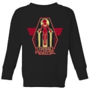 Captain Marvel Flying Warrior Kids Sweatshirt - Black - 11-12 Years