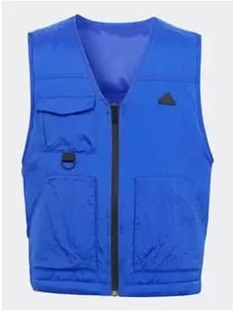Boys, adidas City Escape All Purpose Padded Pocket Vest, Blue, Size 13-14 Years