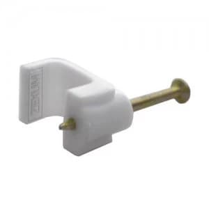 Zexum 5mm White Flat Bell Wire Clips 100 Pack