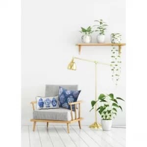 YST0281 Dark Blue White Cushion