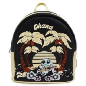 Loungefly Disney Lilo & Stitch Satin Mini Backpack With Faux Leather Trim