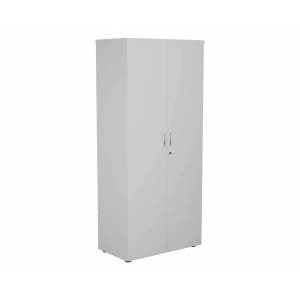 TC Office Cupboard with Lockable Doors with 4 Shelves Height 1800mm, White