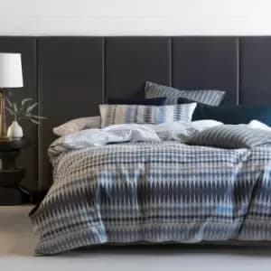 Linen House Northbrook Duvet Cover Set (Double) (Indigo) - Indigo