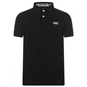 Superdry Mens Classic Pique Polo Shirt - Black - S