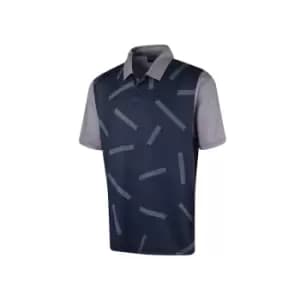 Island Green Abstract Print Polo - Navy - L