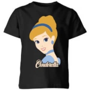 Disney Princess Colour Silhouette Cinderella Kids T-Shirt - Black - 11-12 Years