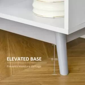 Bookcase, Display Cabinet with 6 Storage Cubes for Living Room Grey - Homcom